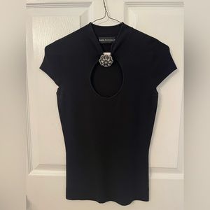 Dana Bachman top with brooch - size small